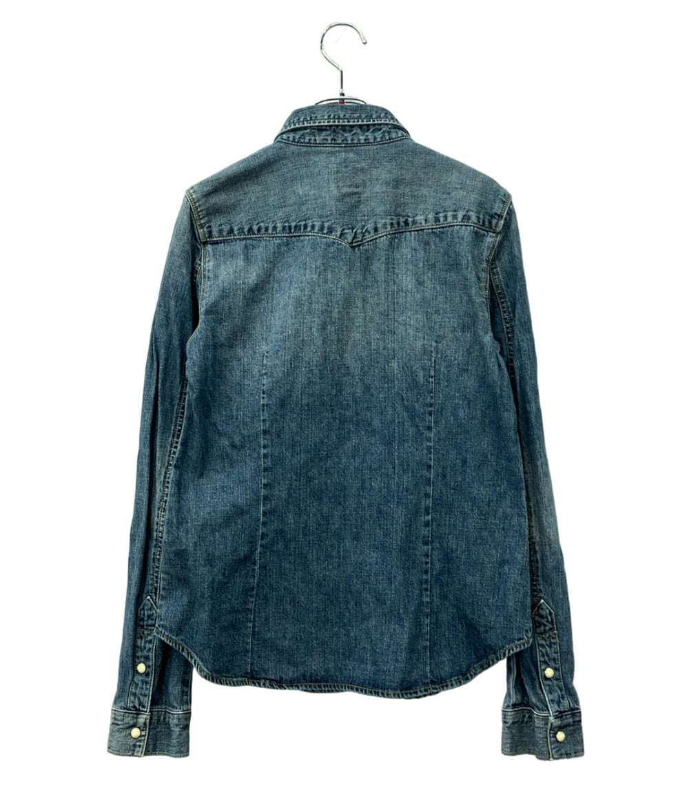 ARMANI EXCHANGE デニムシャツ 長袖 ダンガリー ウエスタン スナップボタン レディース SIZE M アルマーニエクスチェンジ