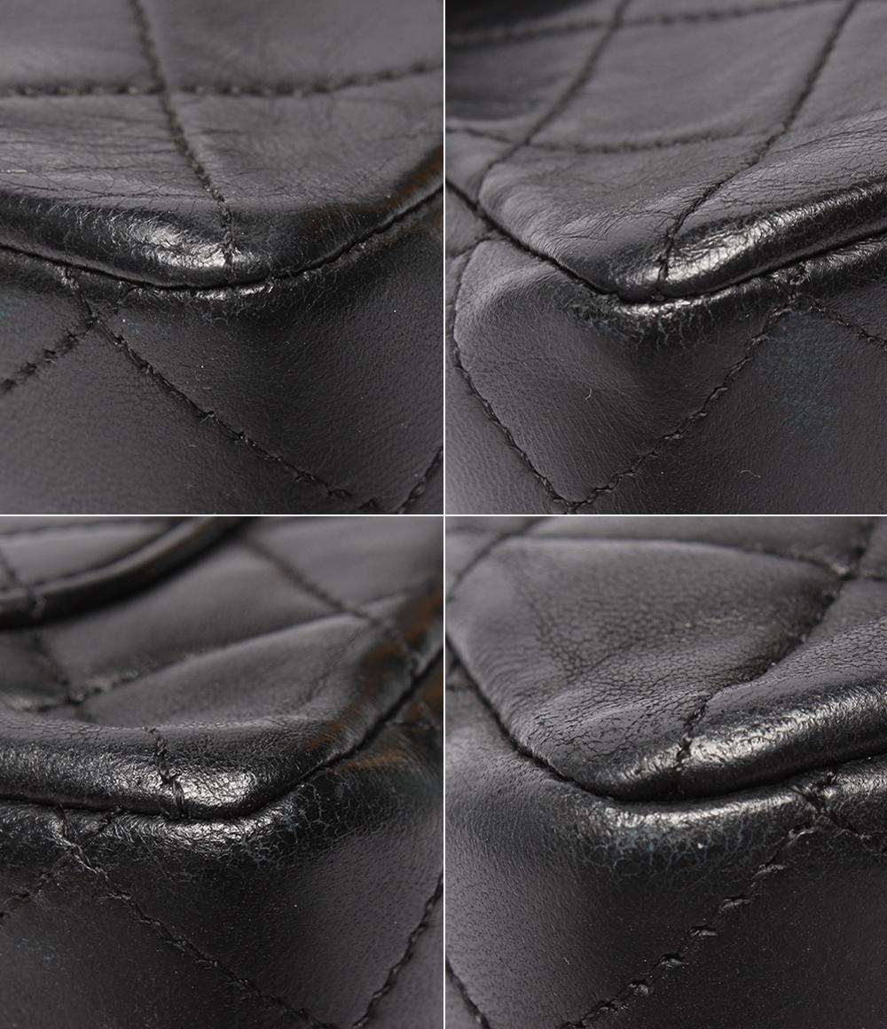 CHANEL チェーンショルダーバッグ 肩掛け ゴールド金具 1番台 ダブルフラップ ダブルチェーン スムースレザー マトラッセ25 レディース シャネル