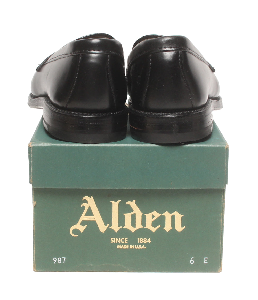 訳あり ALDEN ローファー 987 ペニーローファー コードバン ブラック メンズ SIZE 6 オールデン