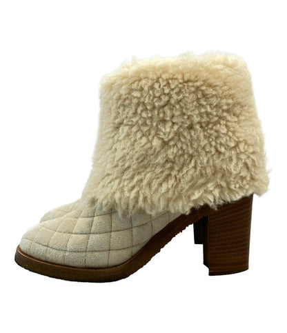 CHANEL ショートブーツ ボア マトラッセ レディース SIZE 37 1/2 C (L) シャネル