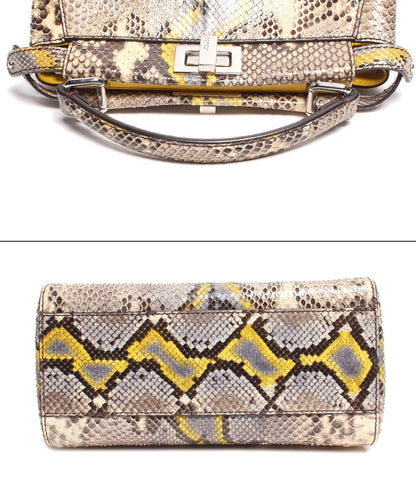 フェンディ ショルダーバッグ ハンドバッグ シルバー金具 ミニピーカブー パイソン 8BN244 レディース FENDI