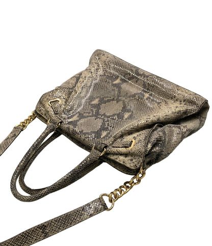 MICHAEL KORS 2WAY トートバッグ ショルダーバッグ 肩掛け パイソン柄 レディース マイケルコース