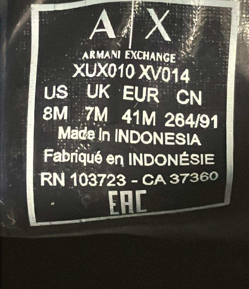 ARMANI EXCHANGE スリッポン XUX010 XV014 メンズ SIZE EUR 41M (26cm) アルマーニエクスチェンジ