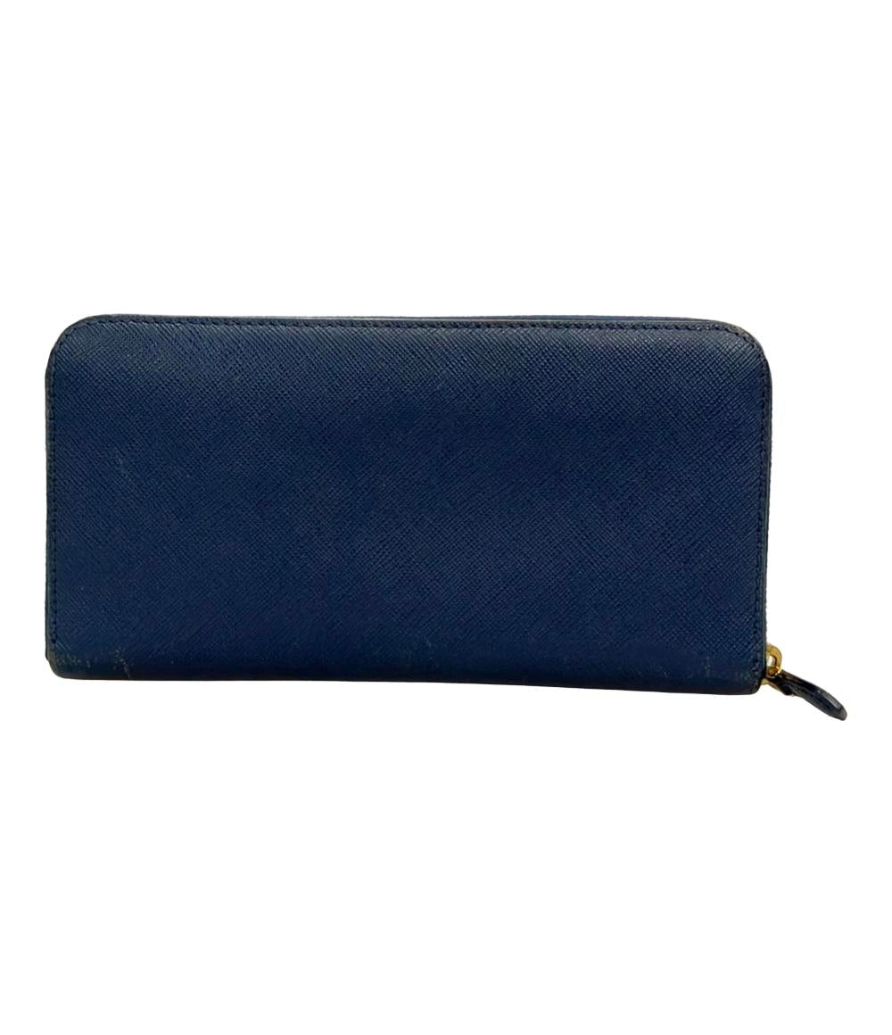 プラダ ラウンドファスナー長財布 サフィアーノ レザー 内側フラワー柄 レディース PRADA