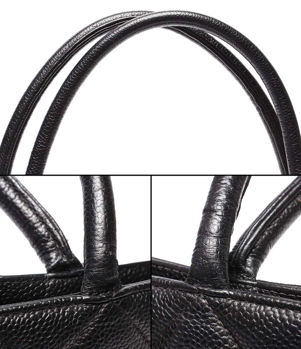 CHANEL トートバッグ シルバー金具 キャビアスキン マトラッセ 復刻トート ６番台 A01804 レディース シャネル