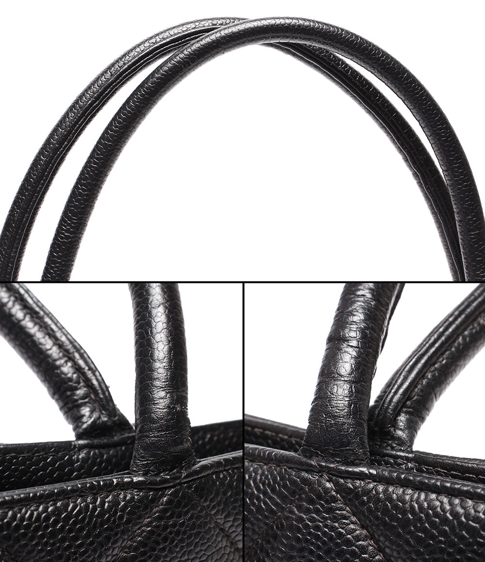 CHANEL トートバッグ シルバー金具 キャビアスキン マトラッセ 復刻トート ６番台 A01804 レディース シャネル