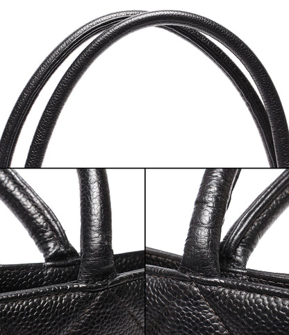 CHANEL トートバッグ シルバー金具 キャビアスキン マトラッセ 復刻トート ６番台 A01804 レディース シャネル