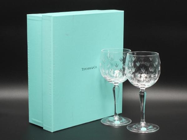 美品 TIFFANY&Co. ワイングラス 2点セット ペア フローレット ティファニー