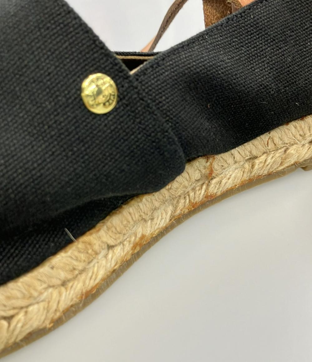 28日迄✨HERMES エルメス エスパドリーユ フラットシューズ 23cm相当 エルメス HERMES エスパドリーユフラットシューズ シルバー レザー