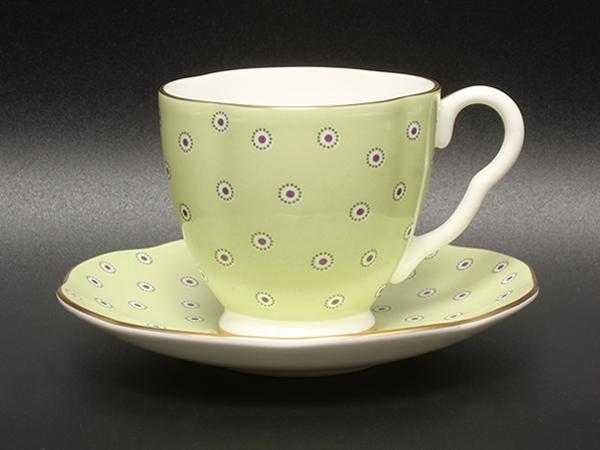 美品 WEDGWOOD カップ＆ソーサー ポルカドット グリーン ウエッジウッド