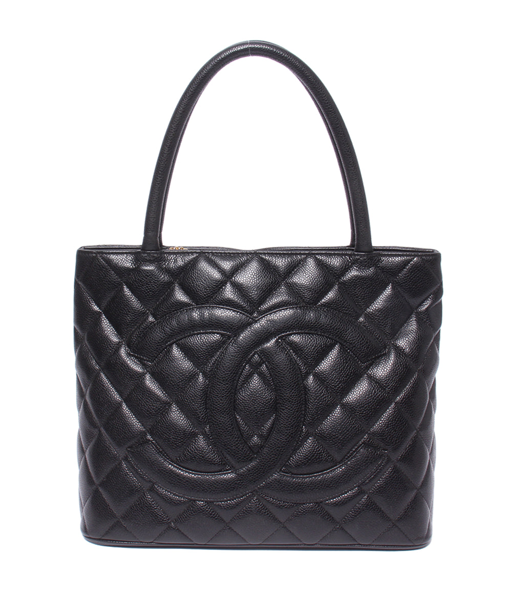 CHANEL トートバッグ ショルダーバッグ 肩掛け ゴールド金具 11番台 復刻トート キャビアスキン マトラッセ レディース シャネル