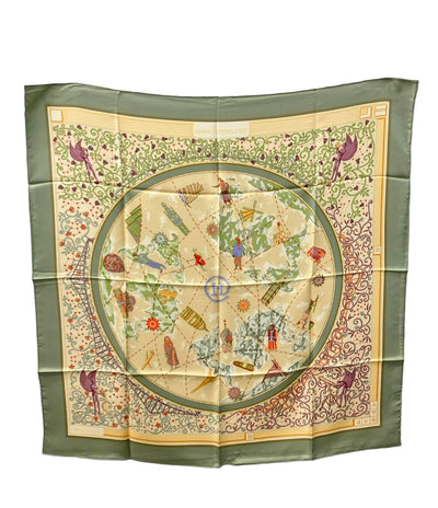 HERMES スカーフ シルク100% カレ90 世界地図 www.hermes.com レディース エルメス