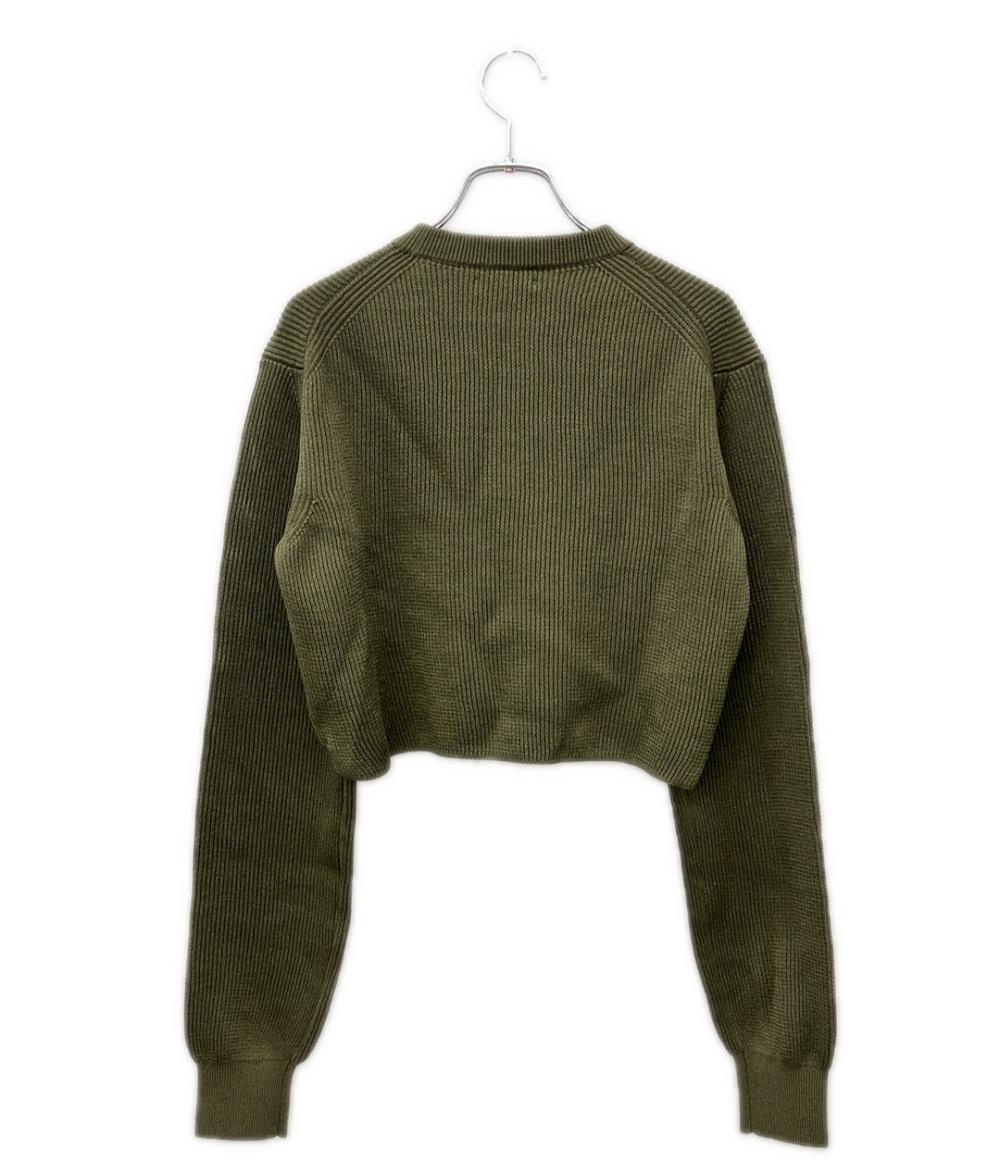 AURALEE 長袖 フラット ヤーン リブ ニット ショート ピーオー A25SP05SY レディース SIZE 1 (S) オーラリー