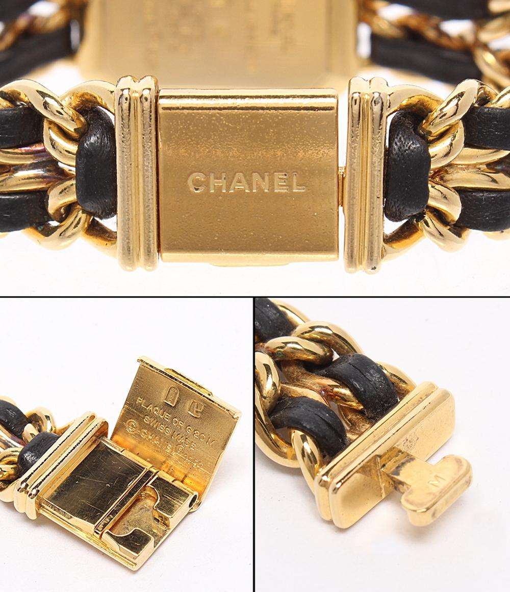 CHANEL 腕時計 プルミエール M クオーツ ブラック H0001 レディース シャネル