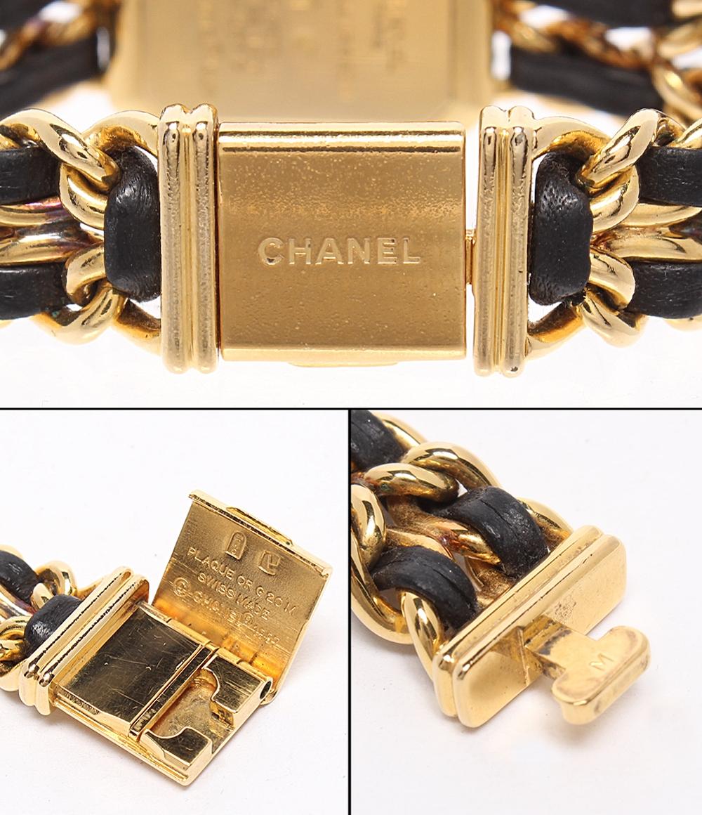 CHANEL 腕時計 プルミエール M クオーツ ブラック H0001 レディース シャネル