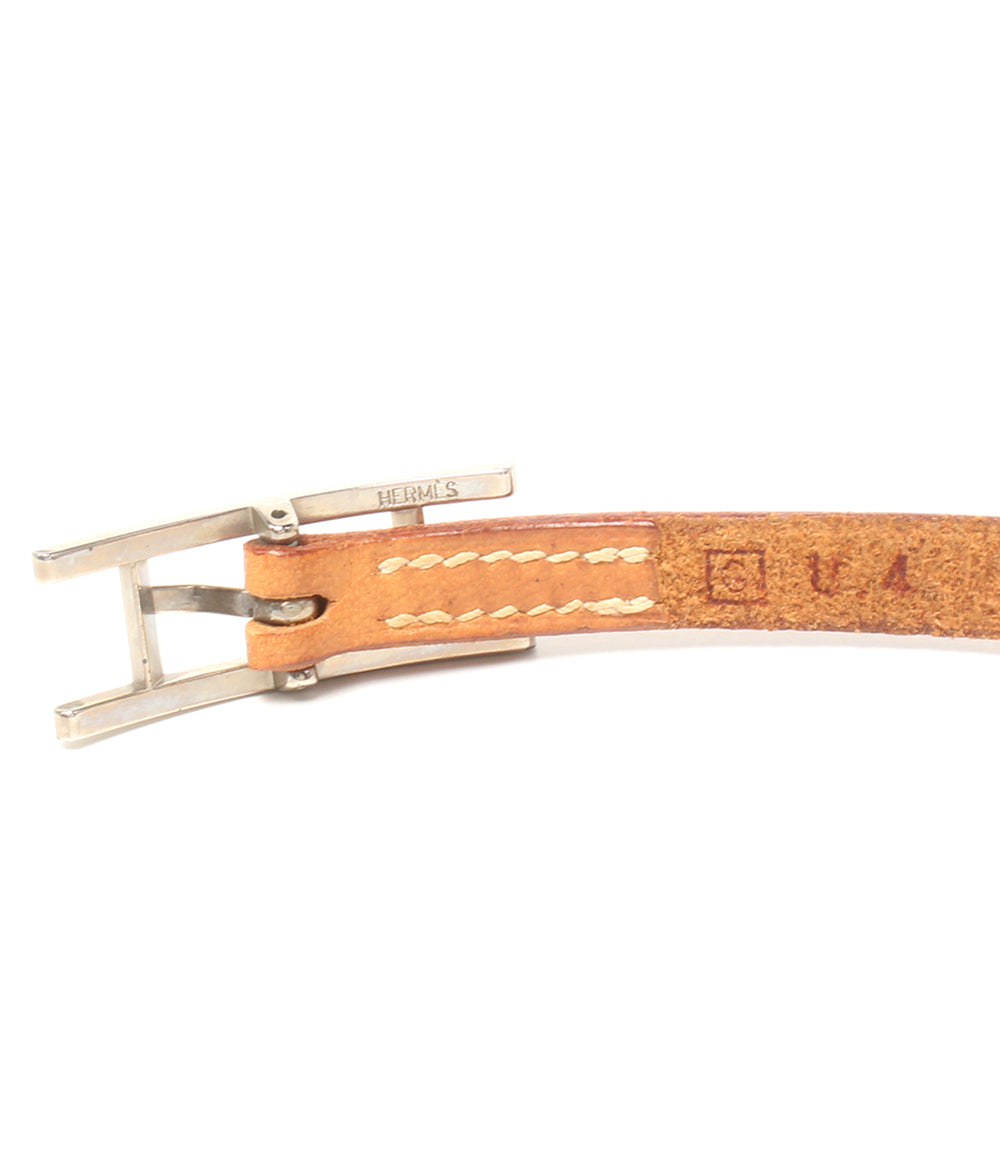HERMES ブレスレット アピ3  シルバー金具 レザー □G刻印 ユニセックス エルメス