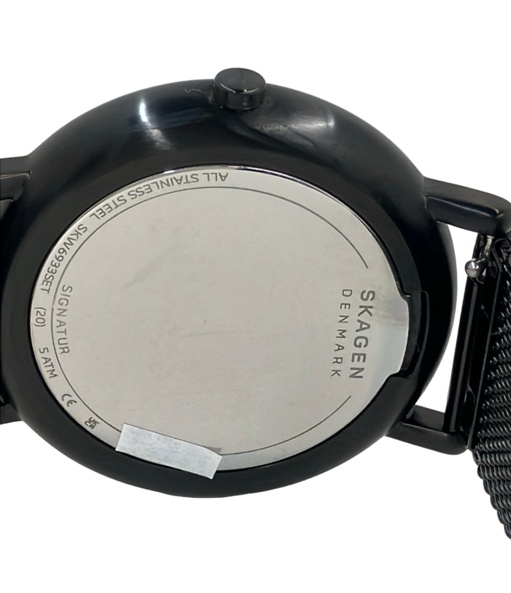美品 SKAGEN 腕時計 クオーツ ブルー SKW6933 メンズ スカーゲン