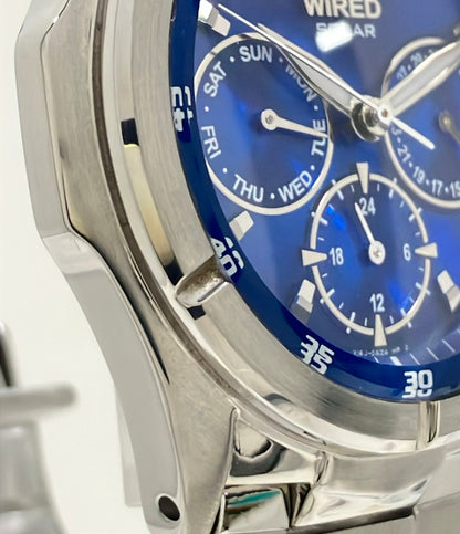 SEIKO 腕時計 WIRED ソーラー ブルー V14J-0AS0 メンズ セイコー
