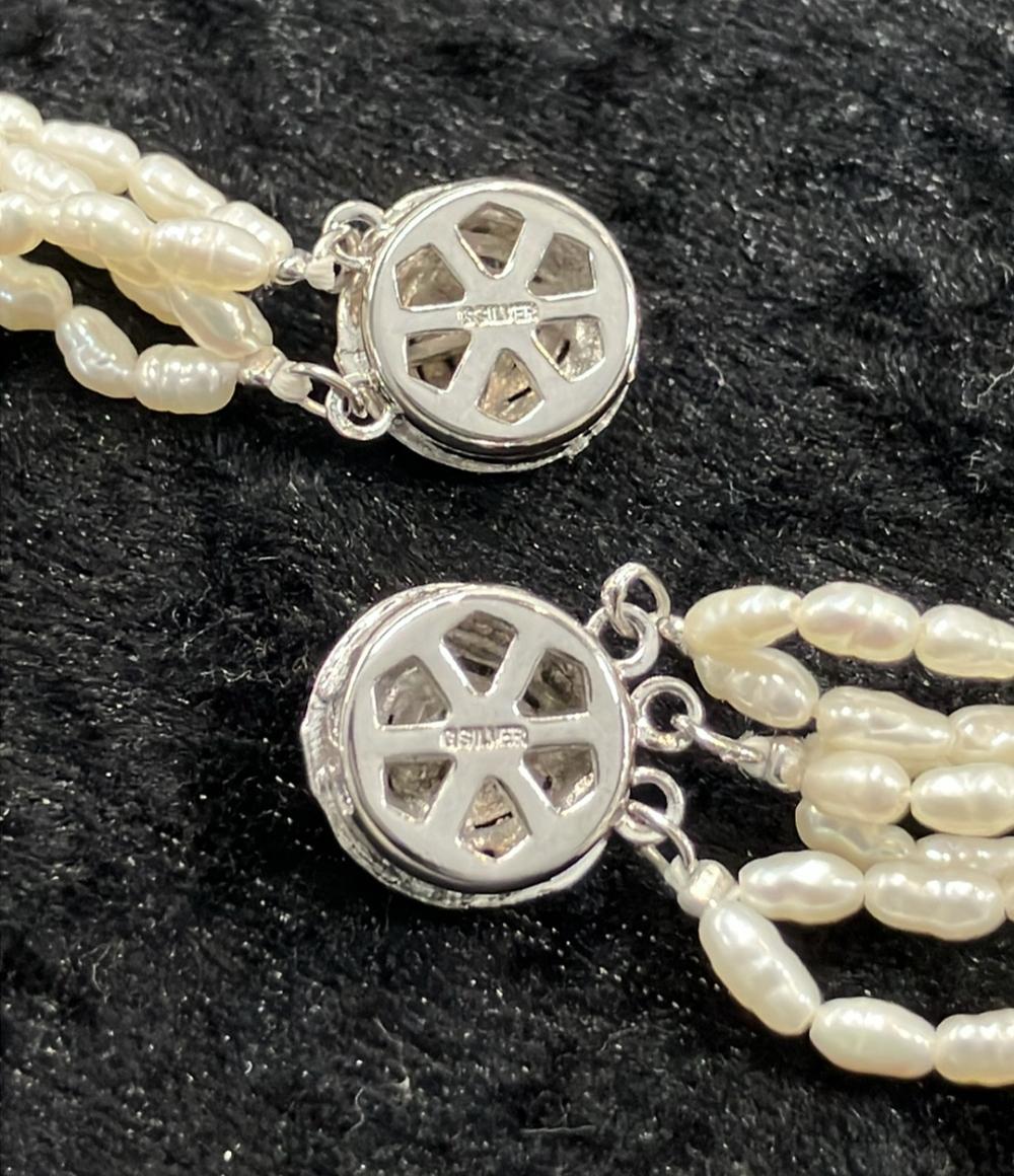 美品 7連ネックレス 5連ブレスレット 淡水パール ２点セット レディース