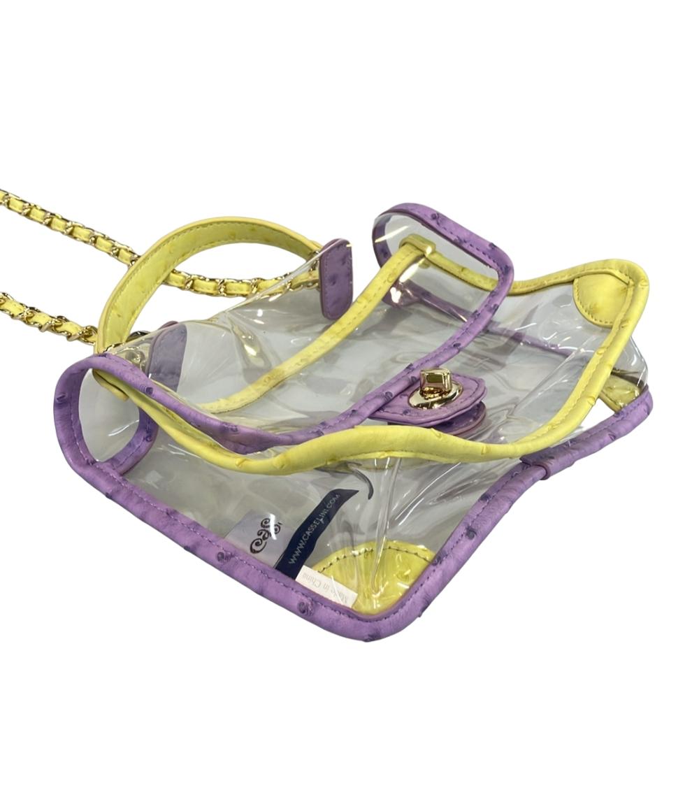 Casselini 2way ハンドバッグ ショルダーバッグ 肩掛け クリア レディース キャセリーニ