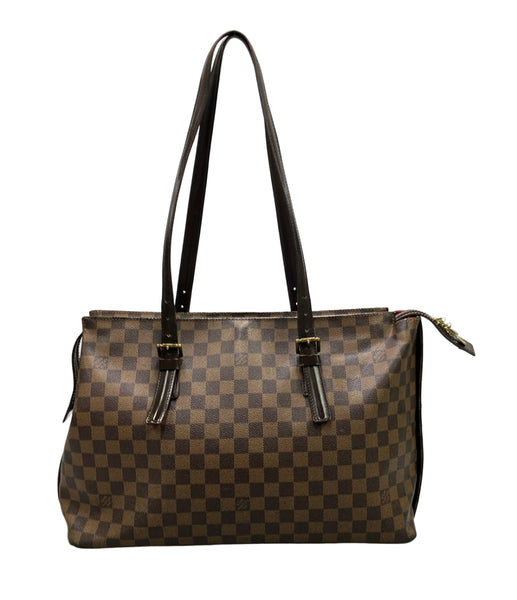 訳あり LOUIS VUITTON トートバッグ チェルシー ダミエ N51119