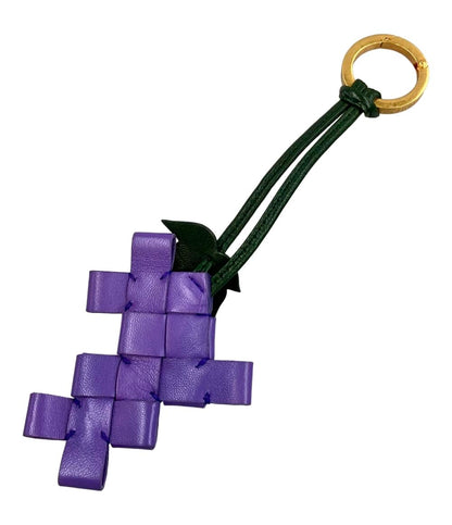 美品 ボッテガ・ヴェネタ バックチャーム キーリング イントレチャート レディース BOTTEGA VENETA