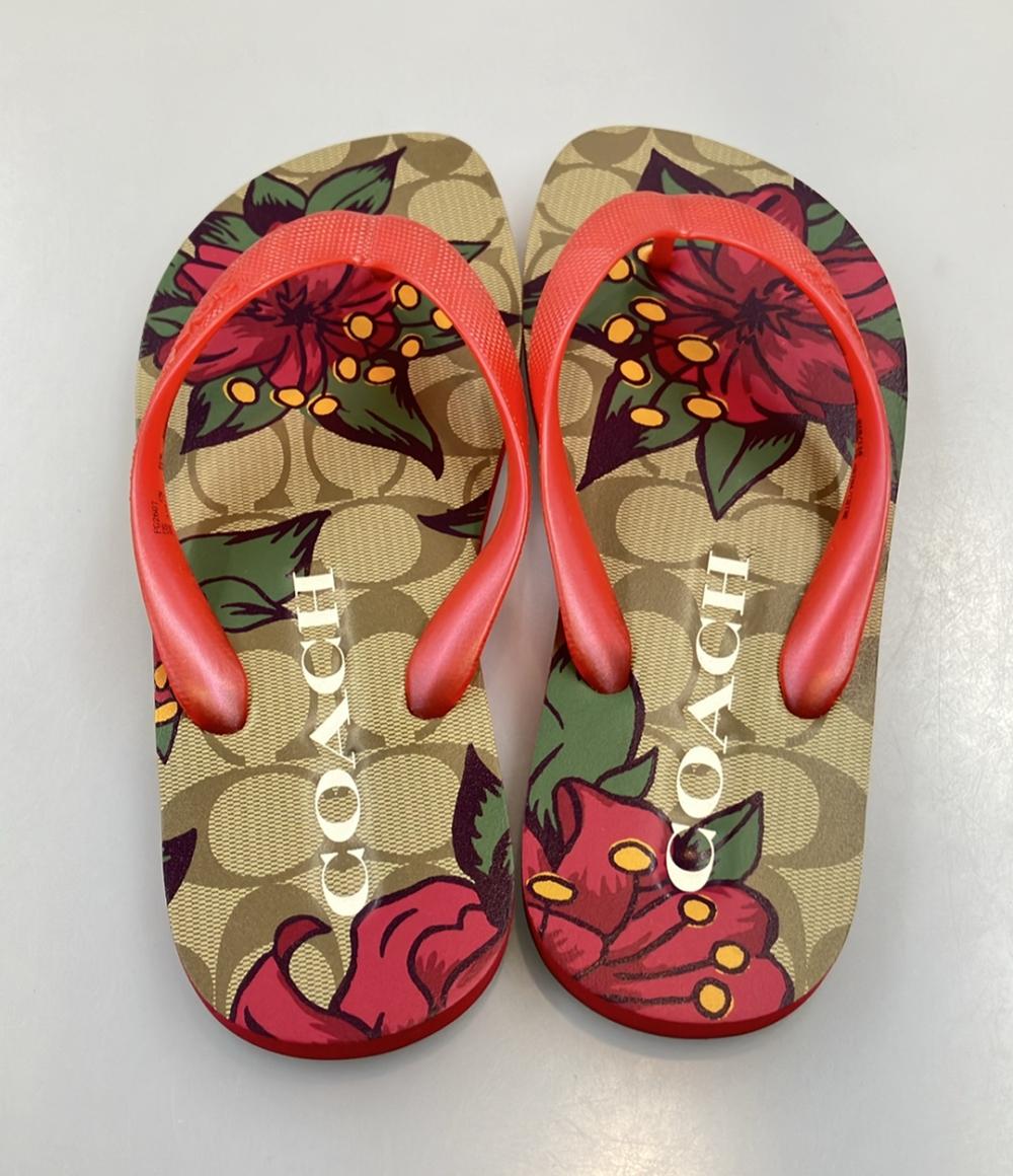 美品 COACH ビーチサンダル シグネチャー柄 レディース SIZE 5 B コーチ