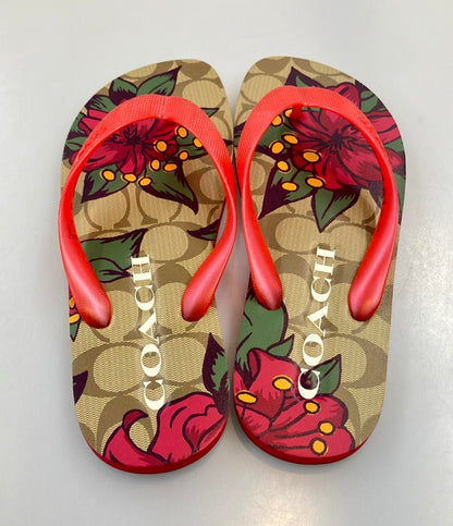 美品 COACH ビーチサンダル シグネチャー柄 レディース SIZE 5 B コーチ