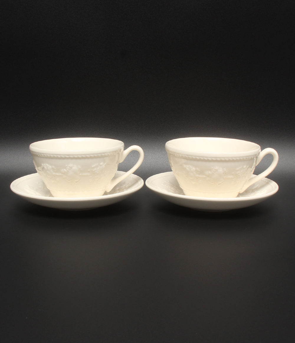 WEDGWOOD カップ＆ソーサー 2客セット ペア フェスティビティ アイボリー ウェッジウッド