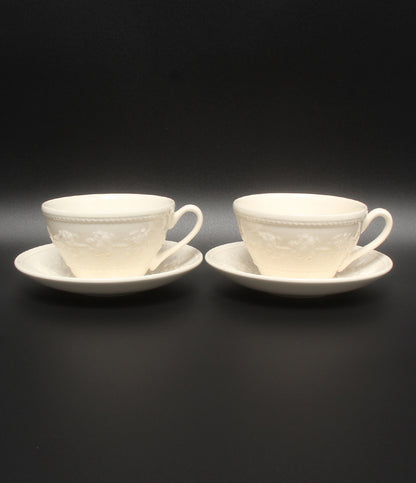 WEDGWOOD カップ＆ソーサー 2客セット ペア フェスティビティ アイボリー ウェッジウッド
