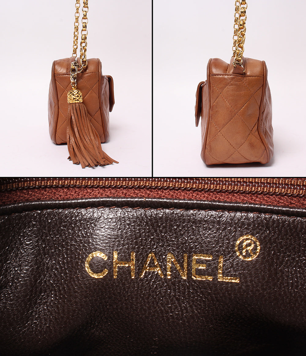 CHANEL チェーンショルダーバッグ 1番台 ラムスキン ゴールド金具 マトラッセ レディース シャネル