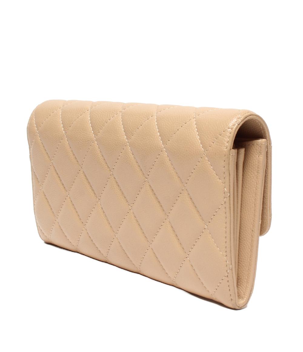 CHANEL 長財布 シルバー金具 キャビアスキン レディース シャネル