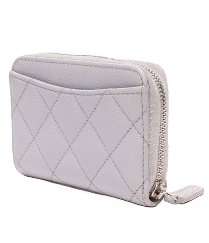 CHANEL コインケース シルバー金具 マトラッセ キャビアスキン 31番台 ココマーク レディース シャネル