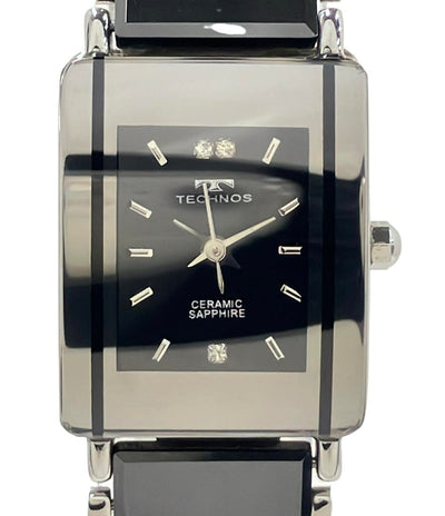 テクノス ③-33  602 TECHNOS腕時計 クオーツ ブラック t レディース