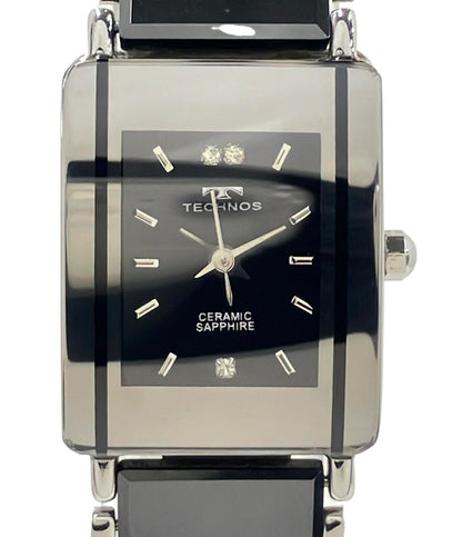テクノス ③-33  602 TECHNOS腕時計 クオーツ ブラック t レディース