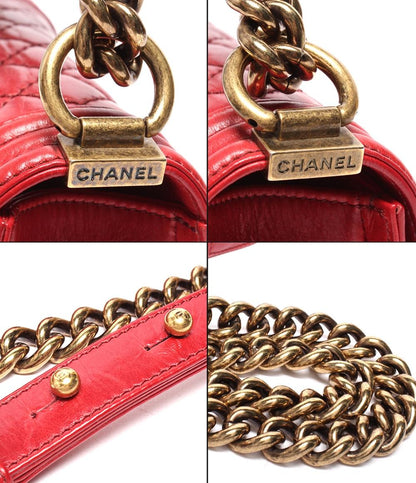 CHANEL チェーンショルダーバッグ ゴールド金具 マトラッセ レディース シャネル ボーイシャネル
