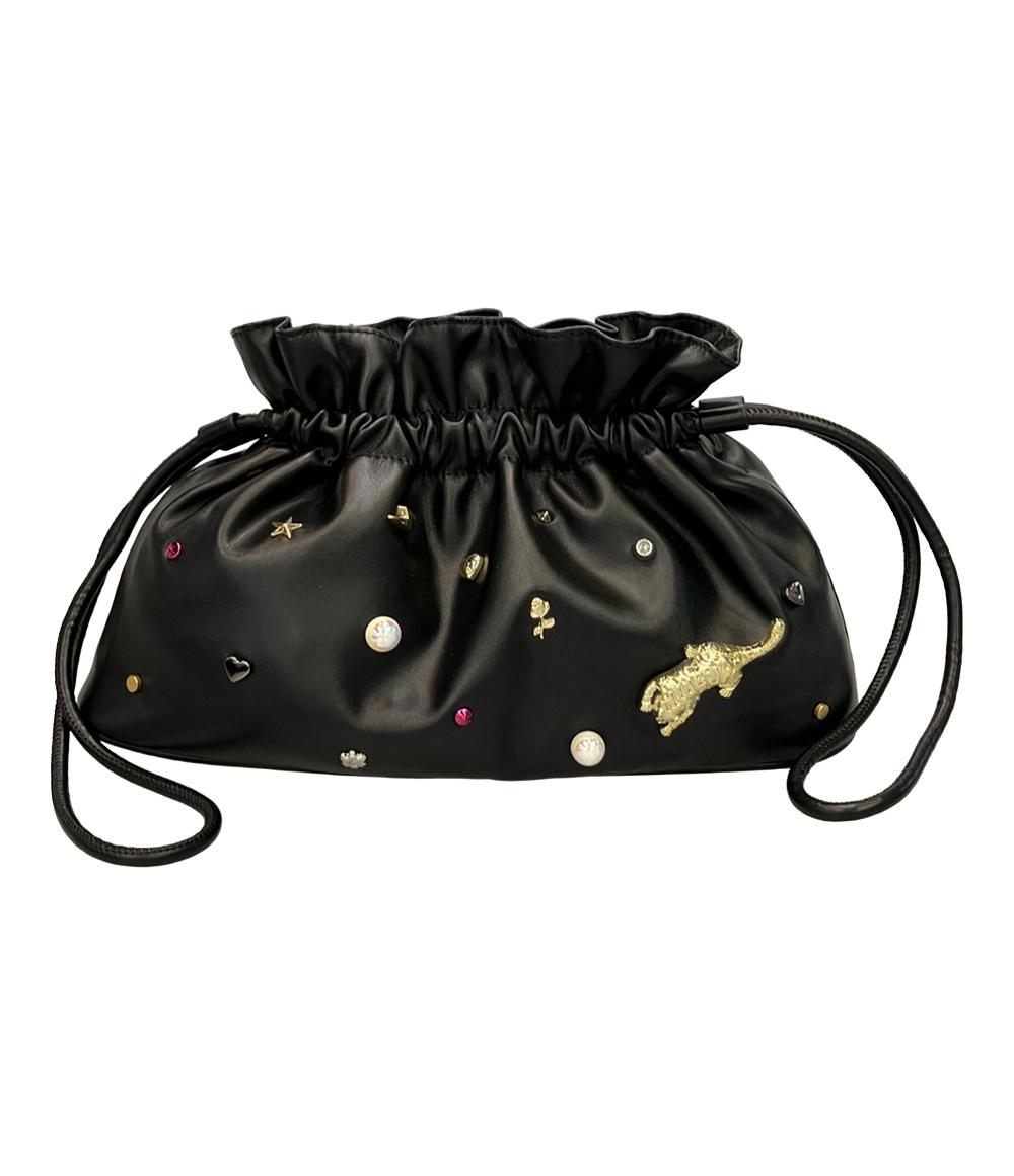 美品 casselini 2way ハンドバッグ ショルダーバッグ 斜め掛け 巾着 レディース キャセリーニ