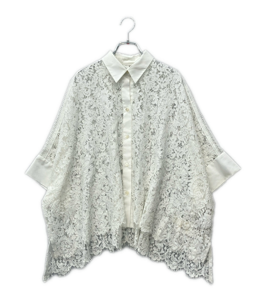 GRACE CONTINENTAL 半袖 レースポンチョ シャツ レディース SIZE 36 グレースコンチネンタル