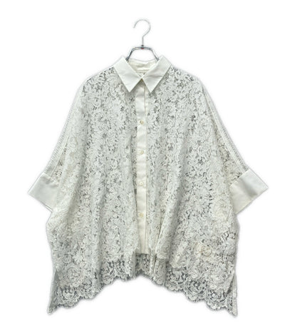 GRACE CONTINENTAL 半袖 レースポンチョ シャツ レディース SIZE 36 グレースコンチネンタル
