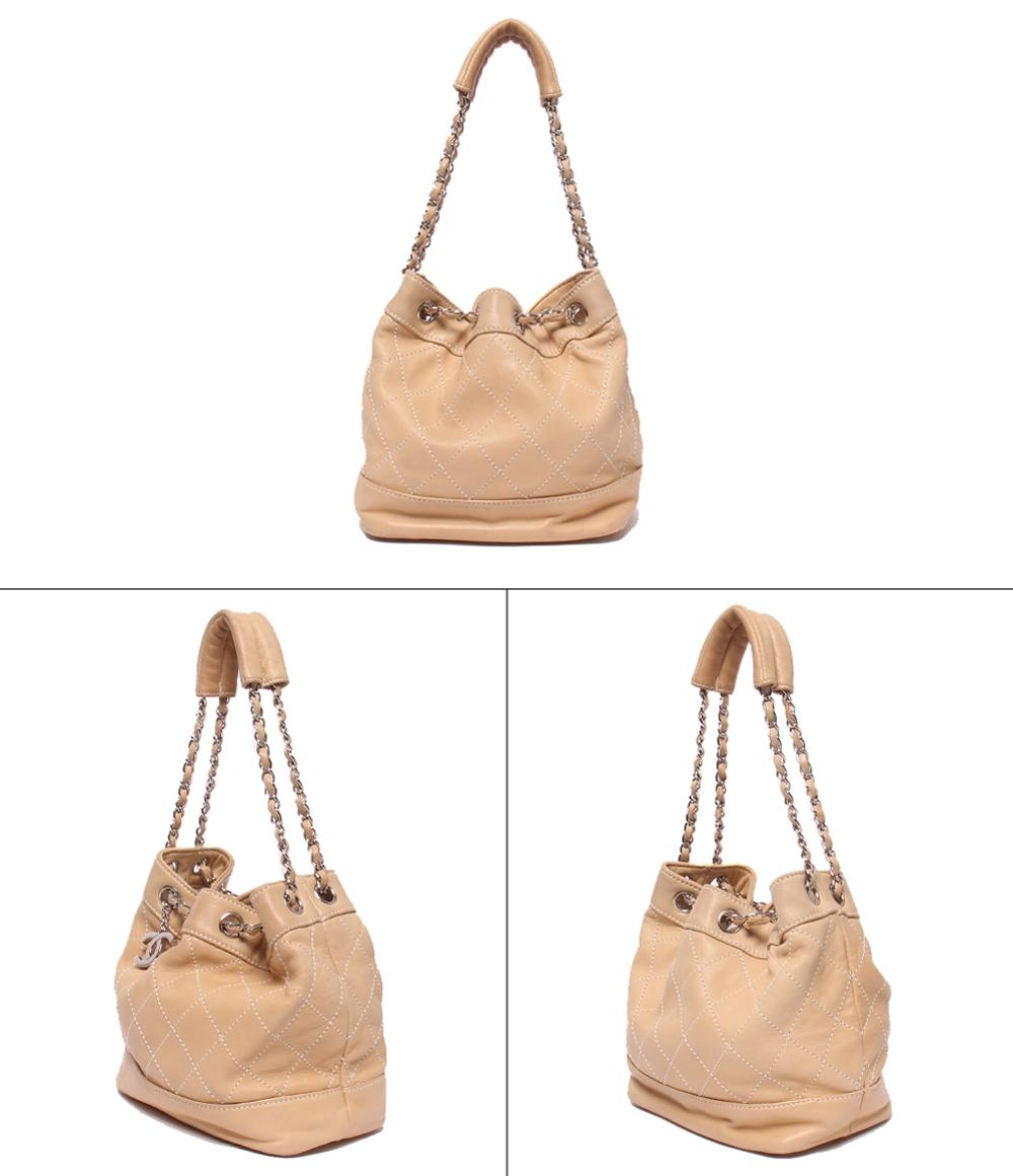 CHANEL シャネル シルバー 巾着 ハンドバック ショルダー 斜め掛け
