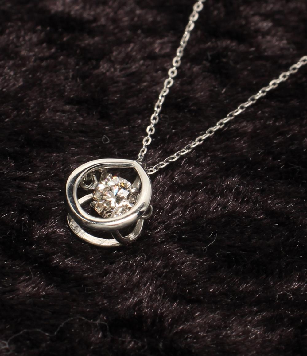 美品 ネックレス Pt900 Pt850 ブラウンダイヤ 0.20ct ダンシング 美品 ネックレス Pt900 Pt850 ブラウンダイヤ 0.20ct ダンシング