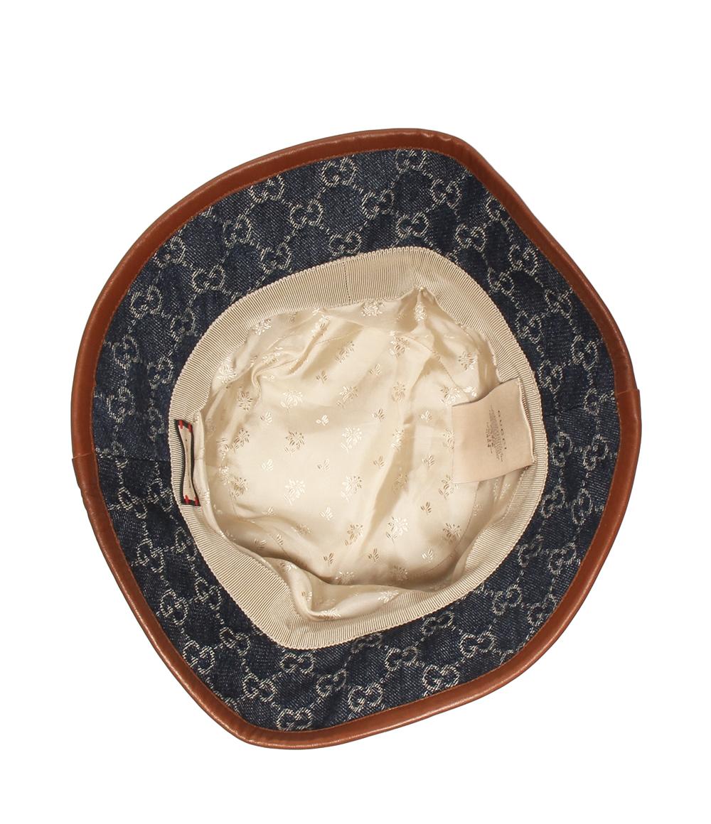 GUCCI バケットハット デニム GGキャンバス 57631 4HAC3 レディース