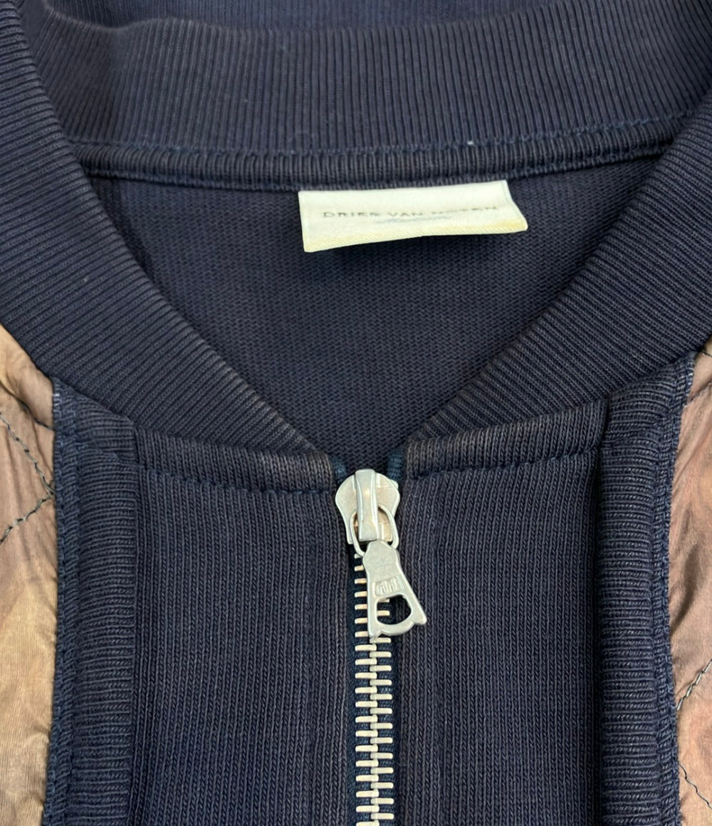 DRIES VAN NOTEN キルティング切替 スウェットジップアップブルゾン JRDN-SM1-1037 メンズ SIZE M ドリスヴァンノッテン