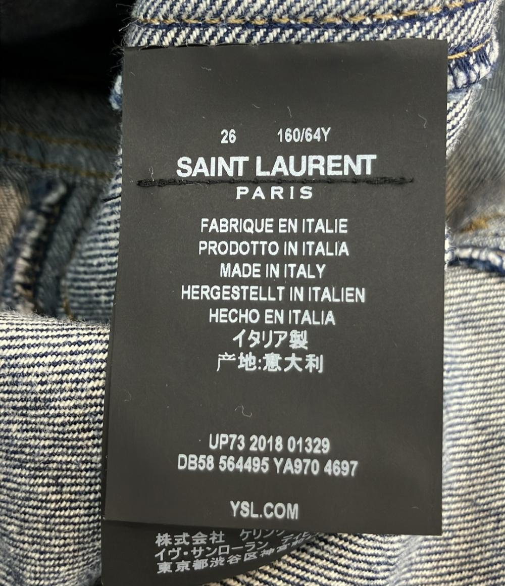 SAINT LAURENT スタッズ付き デニムミニスカート レディース SIZE 26 サンローラン
