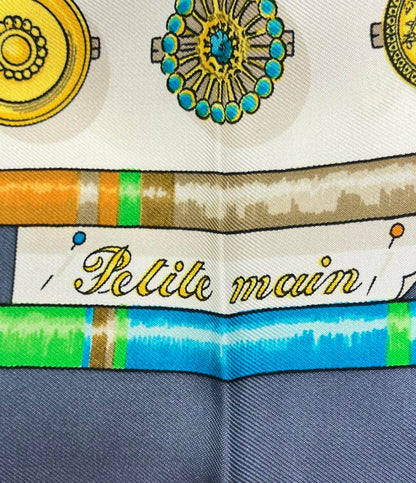 美品 HERMES スカーフ シルク100% カレ90 Petite main レディース エルメス