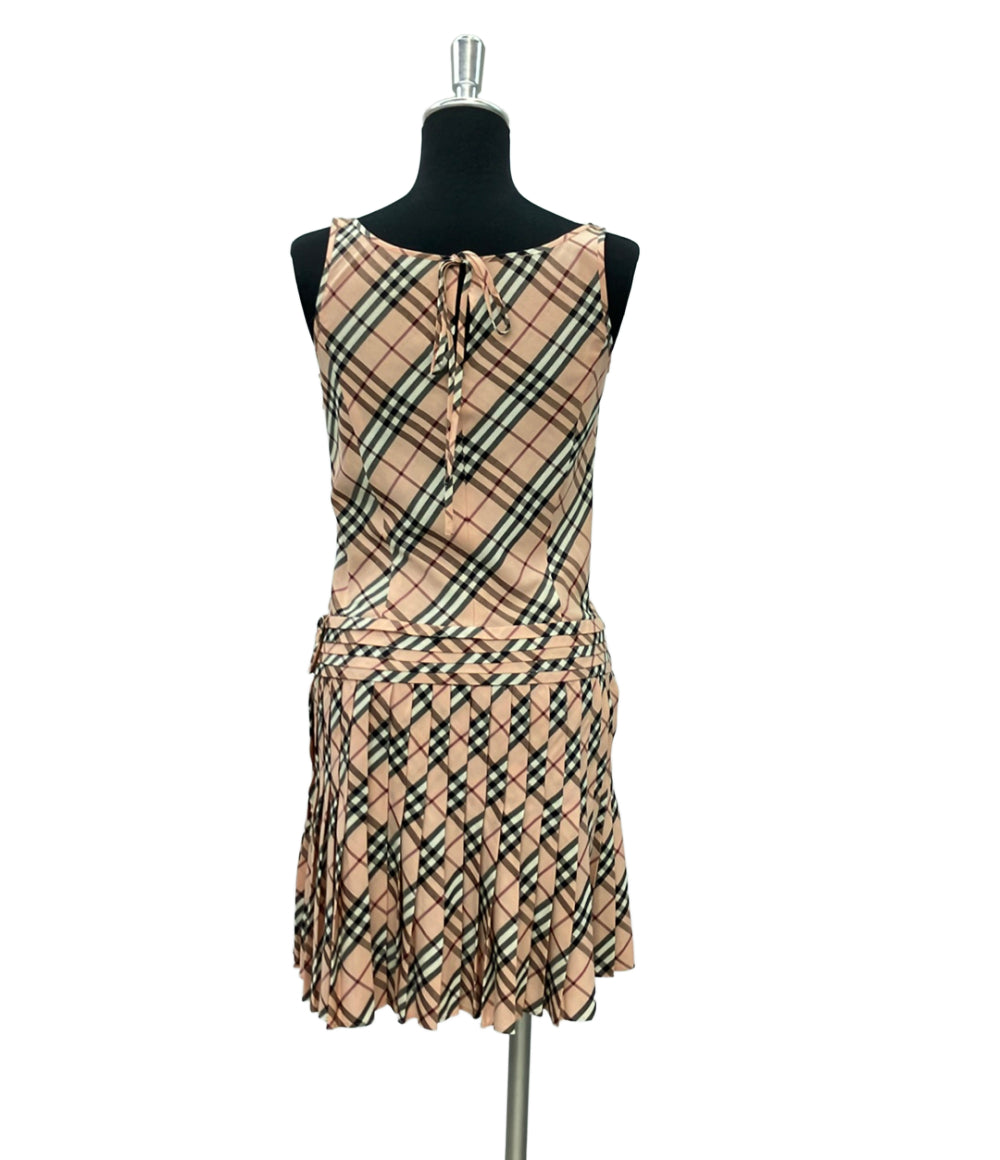 美品 BURBERRY ノースリーブワンピース プリーツ チェック FM538-457-12 レディース SIZE 38 (M) バーバリー