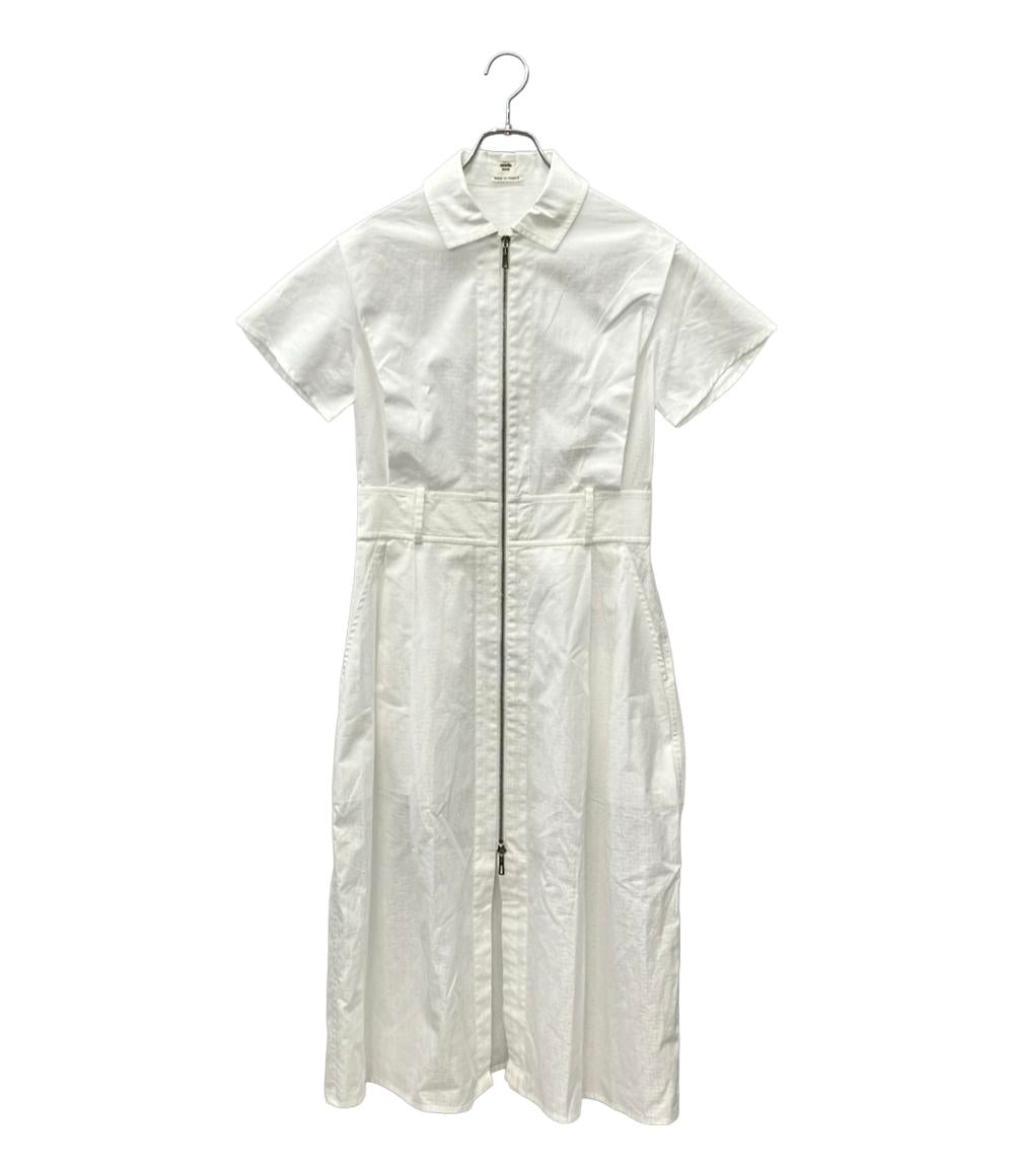 美品 HERMES 半袖 ワンピース ジップアップ 4E0532DB レディース SIZE 36 (S) エルメス