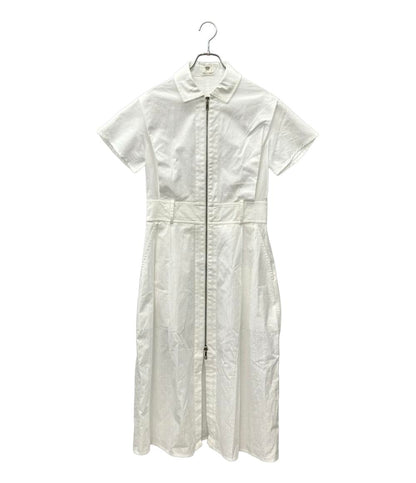 美品 HERMES 半袖 ワンピース ジップアップ 4E0532DB レディース SIZE 36 (S) エルメス