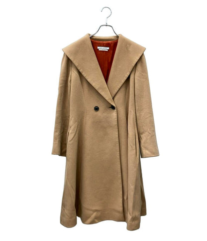 FOXEY NEW YORK COLLECTION ロングコート カシミヤ ダブルボタン キャメル  大きめの襟 フィット フレア 38940-MACFN102T レディース SIZE 40 (M)