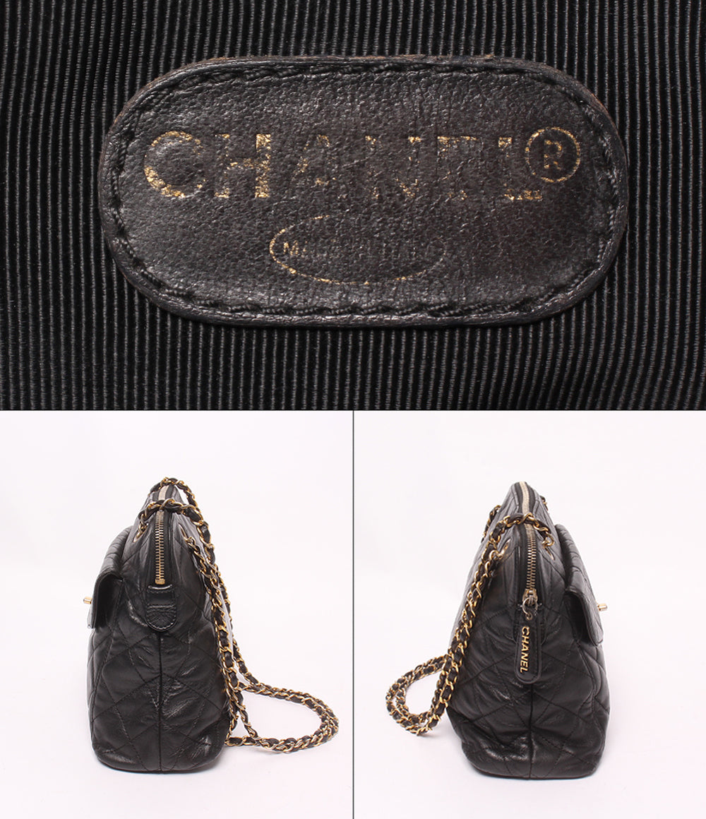 CHANEL チェーンショルダーバッグ 肩掛け ゴールド金具 1番台 マトラッセ レディース シャネル